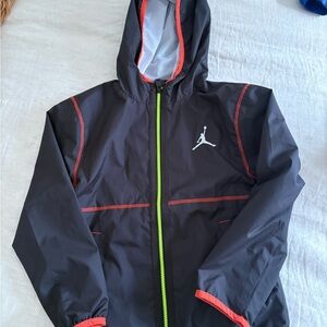 Jordan Black and Red Windbreaker with Green Accents